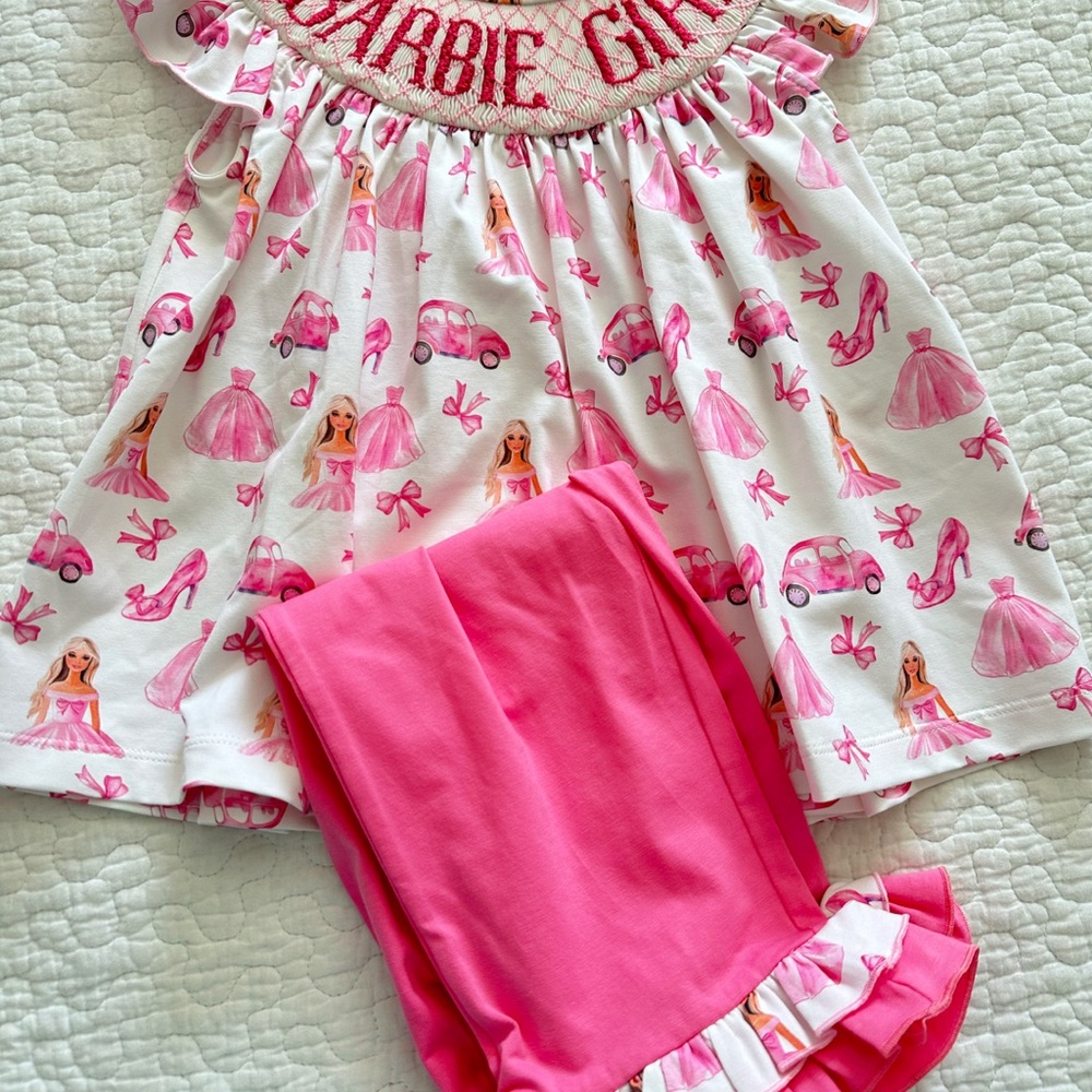 Pink and White Barbie Girl Set